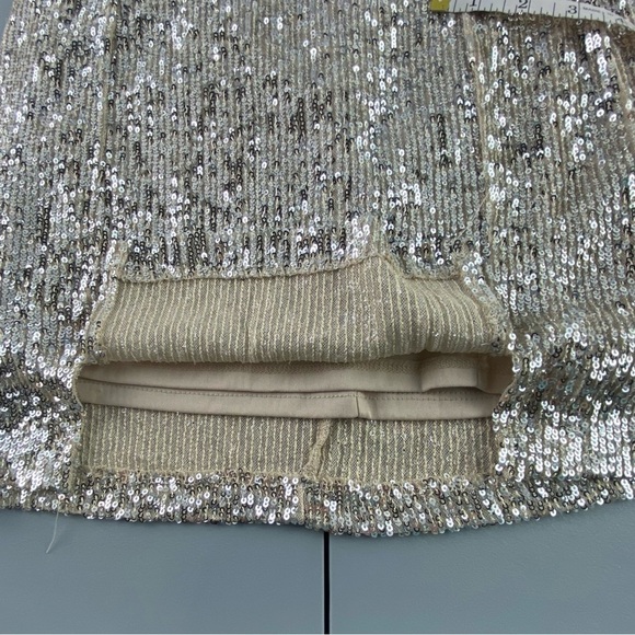 Love on a hanger silver sequin slit front mini skirt, 3 - Picture 4 of 10